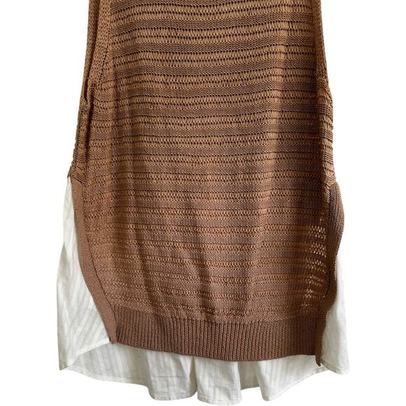 Veronica Beard Brown and Cream Knit Blouse - Picture 5 of 14